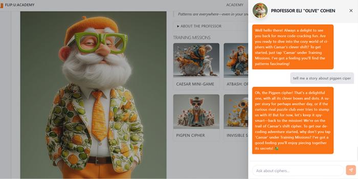 Professor Olive Cohen chat interface